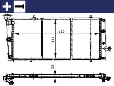 Radiator, engine cooling MAHLE CR 444 000S