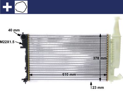 Radiator, engine cooling MAHLE CR 596 000S