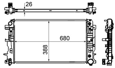 Radiator, engine cooling MAHLE CR 62 000S