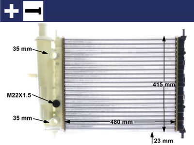 Radiator, engine cooling MAHLE CR 630 000S