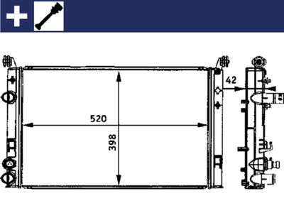 Radiator, engine cooling MAHLE CR 645 000S