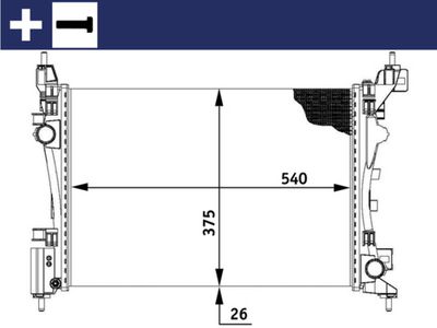 Radiator, engine cooling MAHLE CR 773 000S