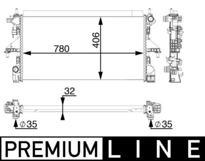 Radiator, engine cooling MAHLE CR 806 000P