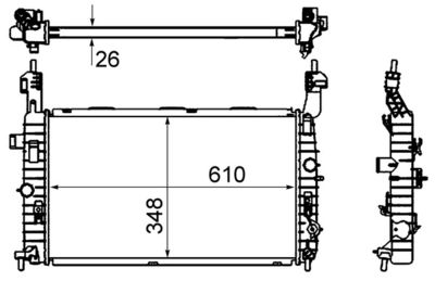 Radiator, engine cooling MAHLE CR 833 000S
