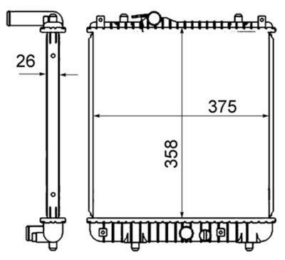 Radiator, engine cooling MAHLE CR 836 000S