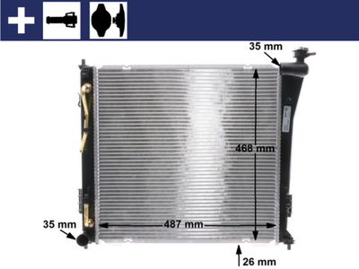 Radiator, engine cooling MAHLE CR 847 000S