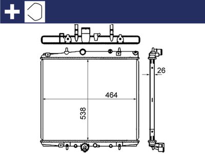 Radiator, engine cooling MAHLE CR 851 000S