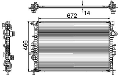 Radiator, engine cooling MAHLE CR 906 000P