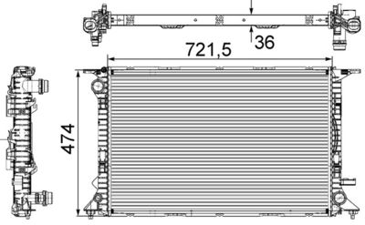 Radiator, engine cooling MAHLE CR 911 000S