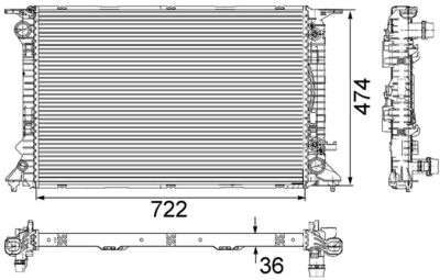 Radiator, engine cooling MAHLE CR 912 000S