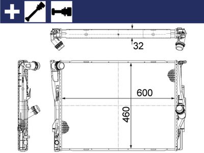 Radiator, engine cooling MAHLE CR 1087 000S