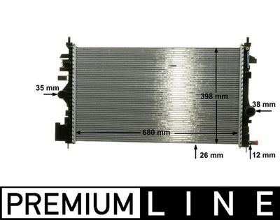 Radiator, engine cooling MAHLE CR 1102 000P