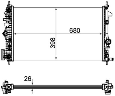 Radiator, engine cooling MAHLE CR 1103 000P