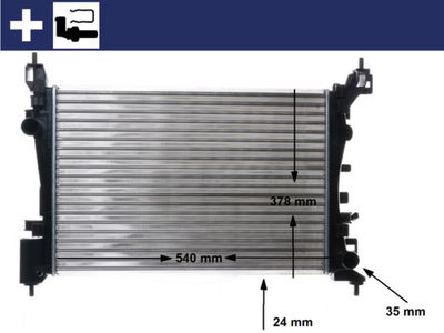 Radiator, engine cooling MAHLE CR 1182 000S