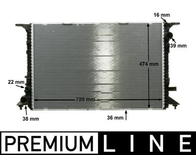 Radiator, engine cooling MAHLE CR 1201 000P