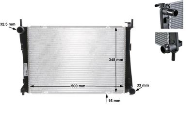 Radiator, engine cooling MAHLE CR 1355 000S