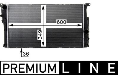 Radiator, engine cooling MAHLE CR 1725 000P