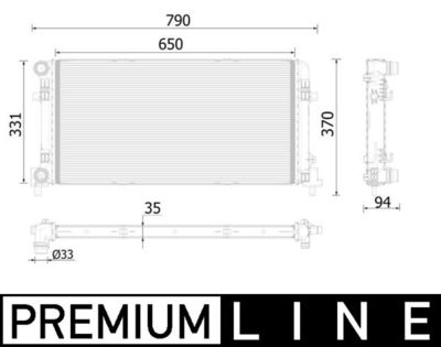 Radiator, engine cooling MAHLE CR 2222 000P