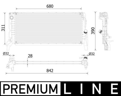 Radiator, engine cooling MAHLE CR 2311 000P