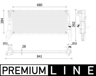 Radiator, engine cooling MAHLE CR 2313 000P
