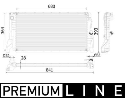 Radiator, engine cooling MAHLE CR 2314 000P