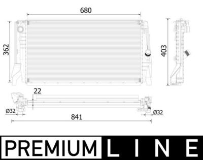 Radiator, engine cooling MAHLE CR 2316 000P