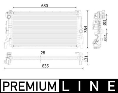 Radiator, engine cooling MAHLE CR 2323 000P