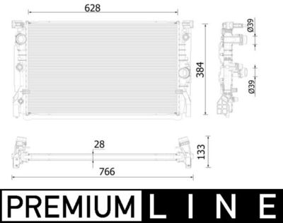 Radiator, engine cooling MAHLE CR 2324 000P