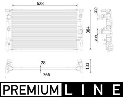 Radiator, engine cooling MAHLE CR 2325 000P