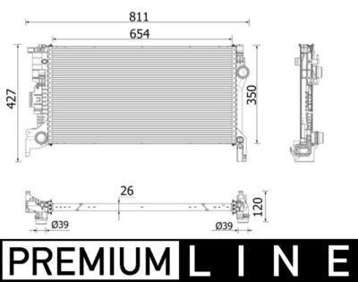 Radiator, engine cooling MAHLE CR 2335 000P