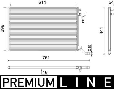 Radiator, engine cooling MAHLE CR 2445 000P