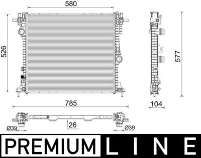 Radiator, engine cooling MAHLE CR 2587 000P