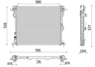 Radiator, engine cooling MAHLE CR 2599 000P
