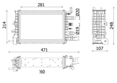 Radiator, engine cooling MAHLE CR 2632 000P
