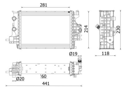 Radiator, engine cooling MAHLE CR 2634 000P