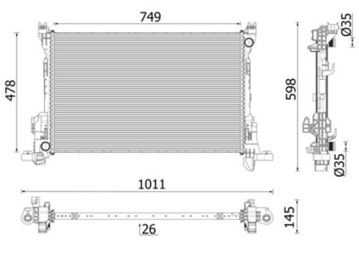 Radiator, engine cooling MAHLE CR 2637 000P