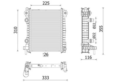 Radiator, engine cooling MAHLE CR 2707 000P