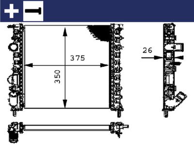 Radiator, engine cooling MAHLE CR 308 000S