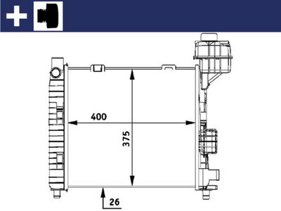 Radiator, engine cooling MAHLE CR 322 000S