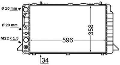 Radiator, engine cooling MAHLE CR 396 000S