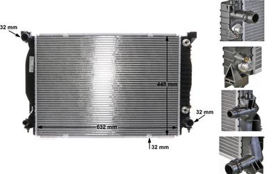 Radiator, engine cooling MAHLE CR 424 000S