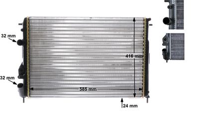 Radiator, engine cooling MAHLE CR 493 000S