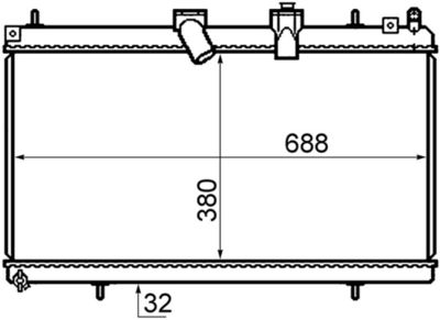 Radiator, engine cooling MAHLE CR 802 000S