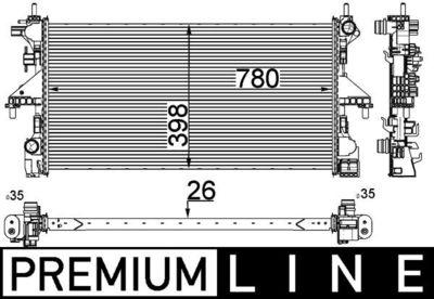 Radiator, engine cooling MAHLE CR 808 000P