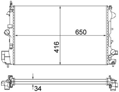 Radiator, engine cooling MAHLE CR 835 001S