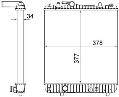 Radiator, engine cooling MAHLE CR 837 001S
