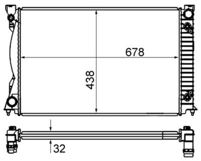 Radiator, engine cooling MAHLE CR 842 000S