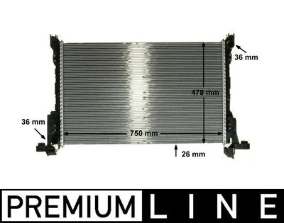 Radiator, engine cooling MAHLE CR 86 000P