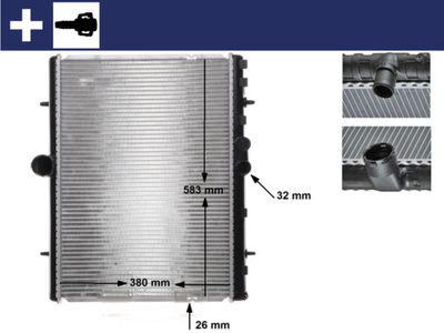 Radiator, engine cooling MAHLE CR 889 000S