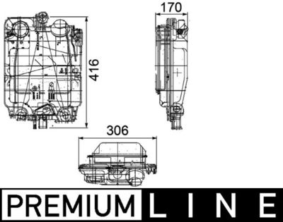 Expansion Tank, coolant MAHLE CRT 102 000P
